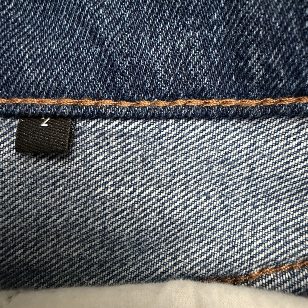 The Kooples Paris Patchwork Denim Mini Skirt Frayed Edge Size 2 - Picture 6 of 7